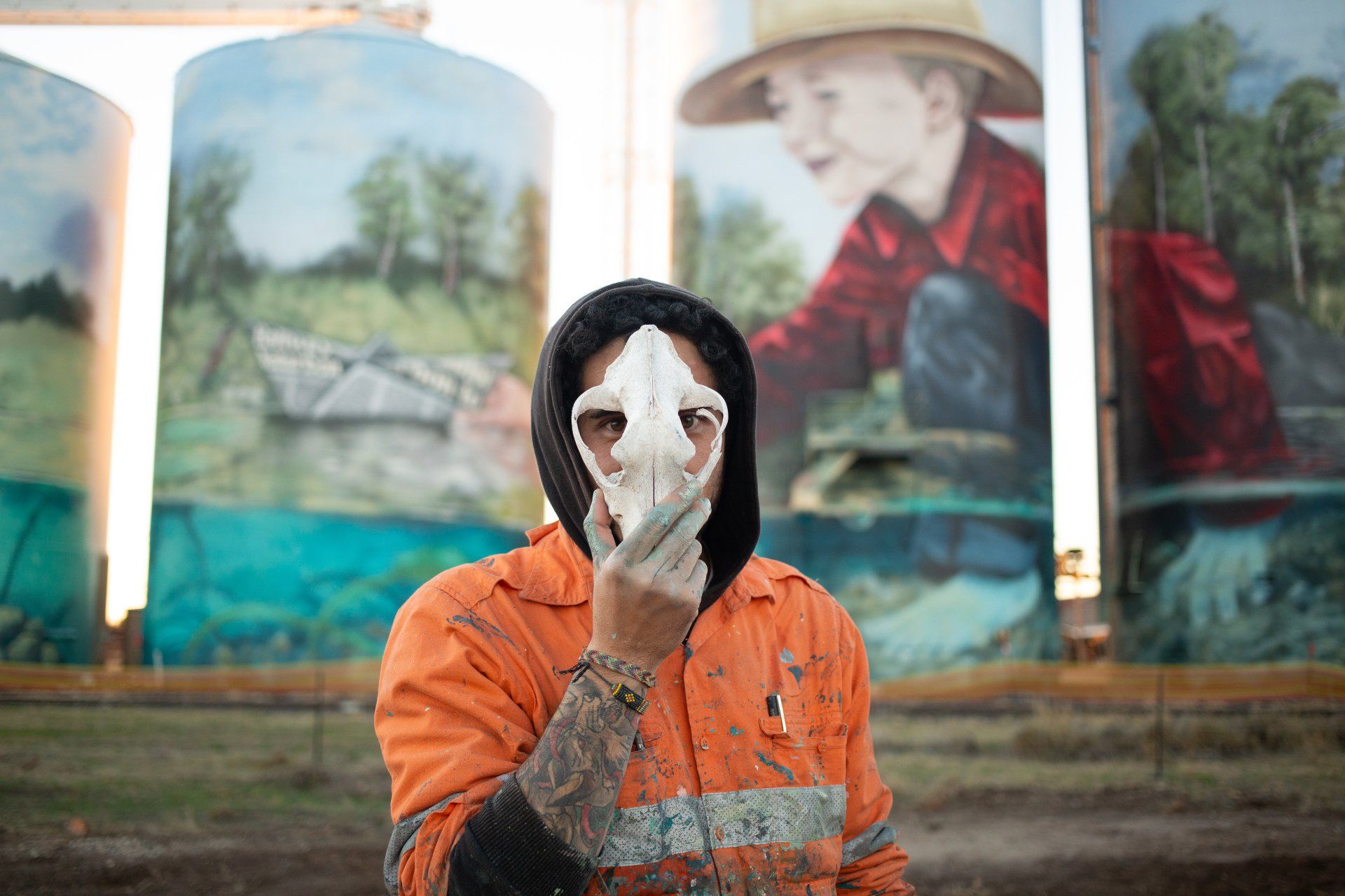 Yelarbon Silo Art, Australian Silo Art Trail, Brightsiders, GrainCorp Silos at Yelarbon