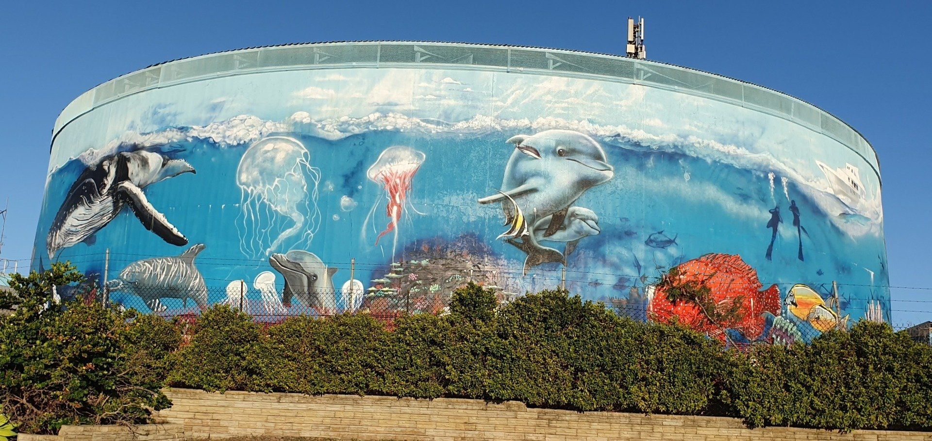 Bowen water tower art