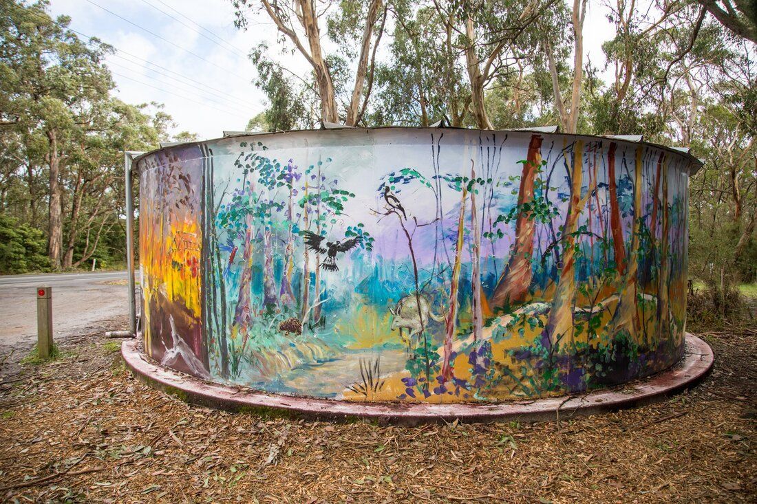 Arthurs Seat, Australian Silo Art Trail, Silo Art, Water Tower Art, 