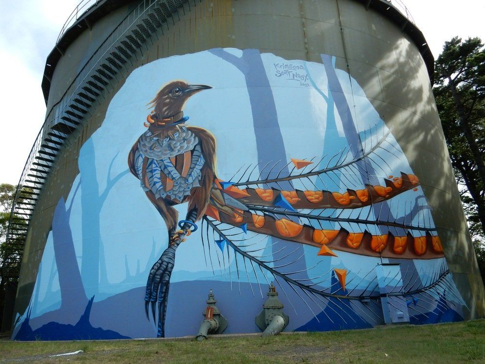 Wentworth Falls Water Tank Art, Australian Silo Art trail