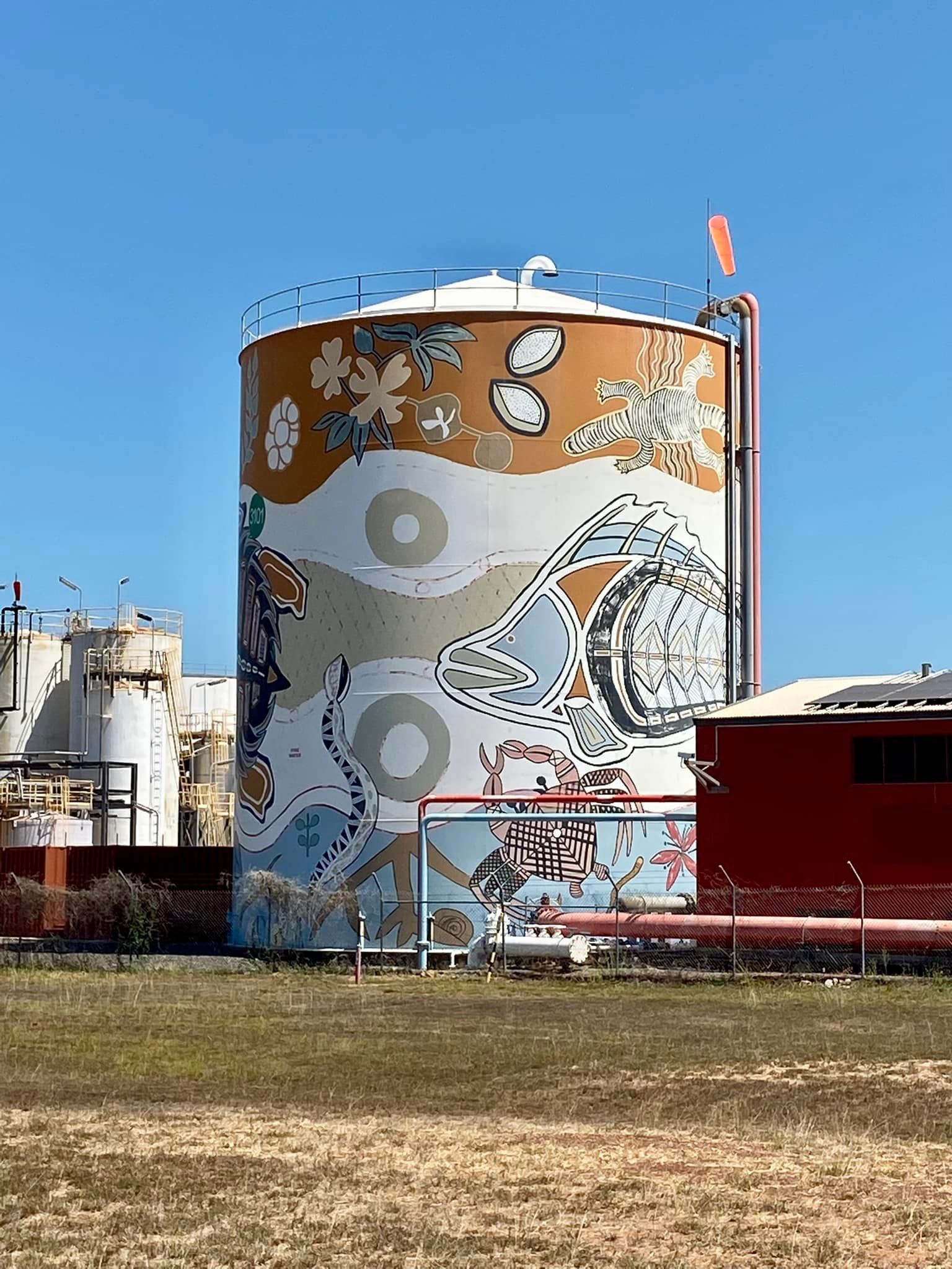Larrakia, Australian Silo Art Trail, Silo Art, Water Tower Art
