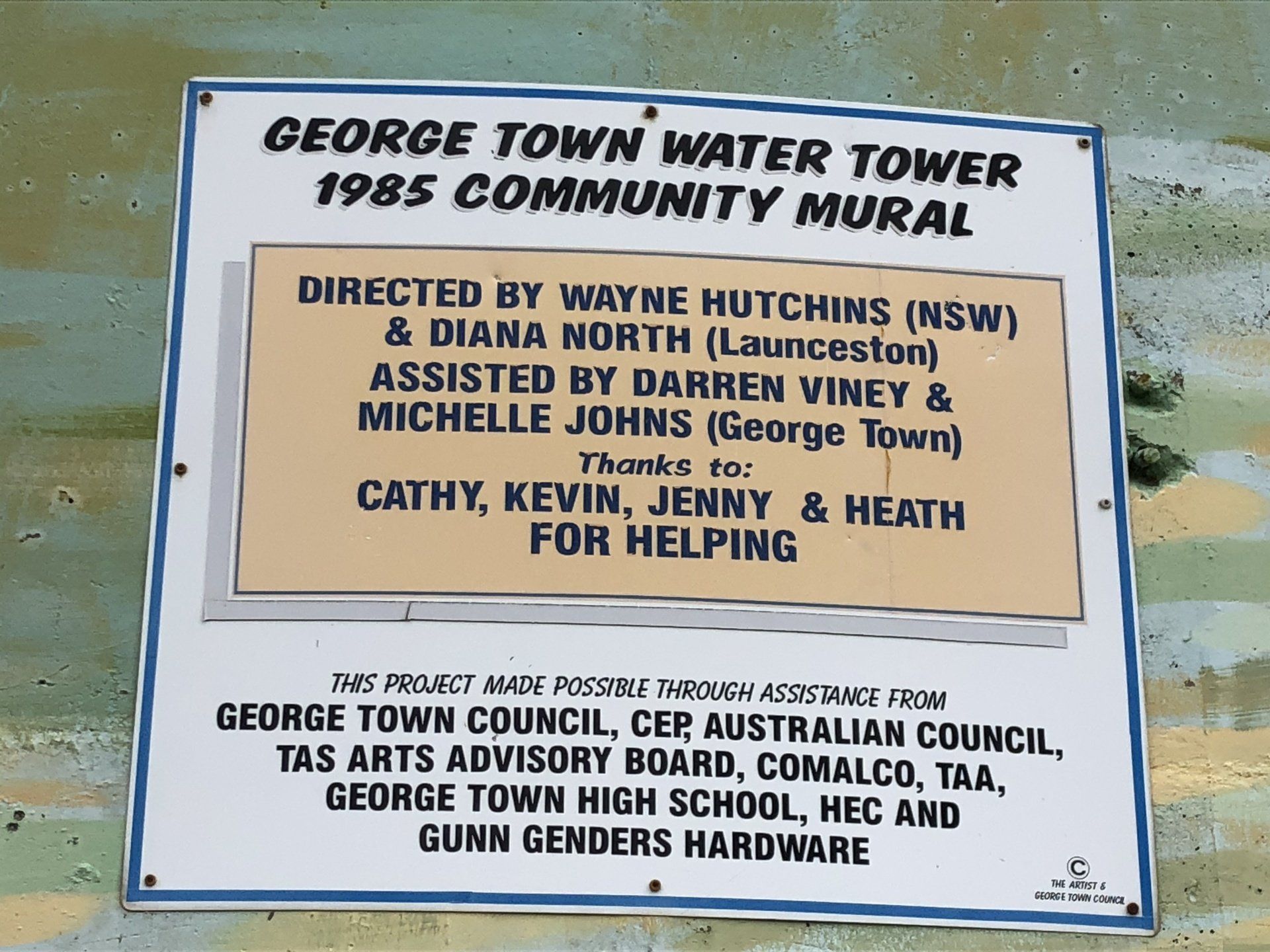 George Town Water Tank Art, Australian Silo Art Trail, Oldest painted water tower