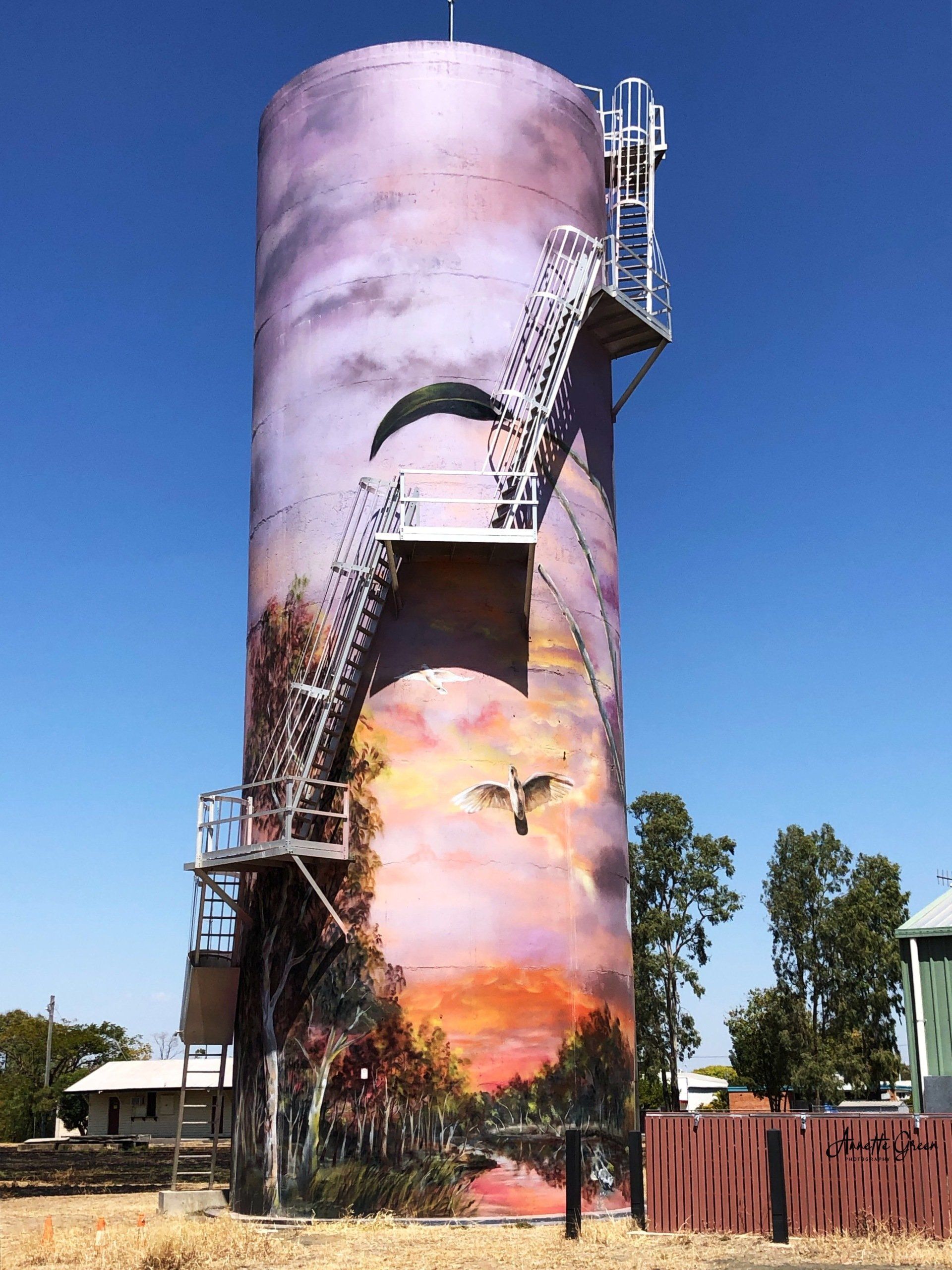 Moura Water Tower Art, Australian Silo Art Trail