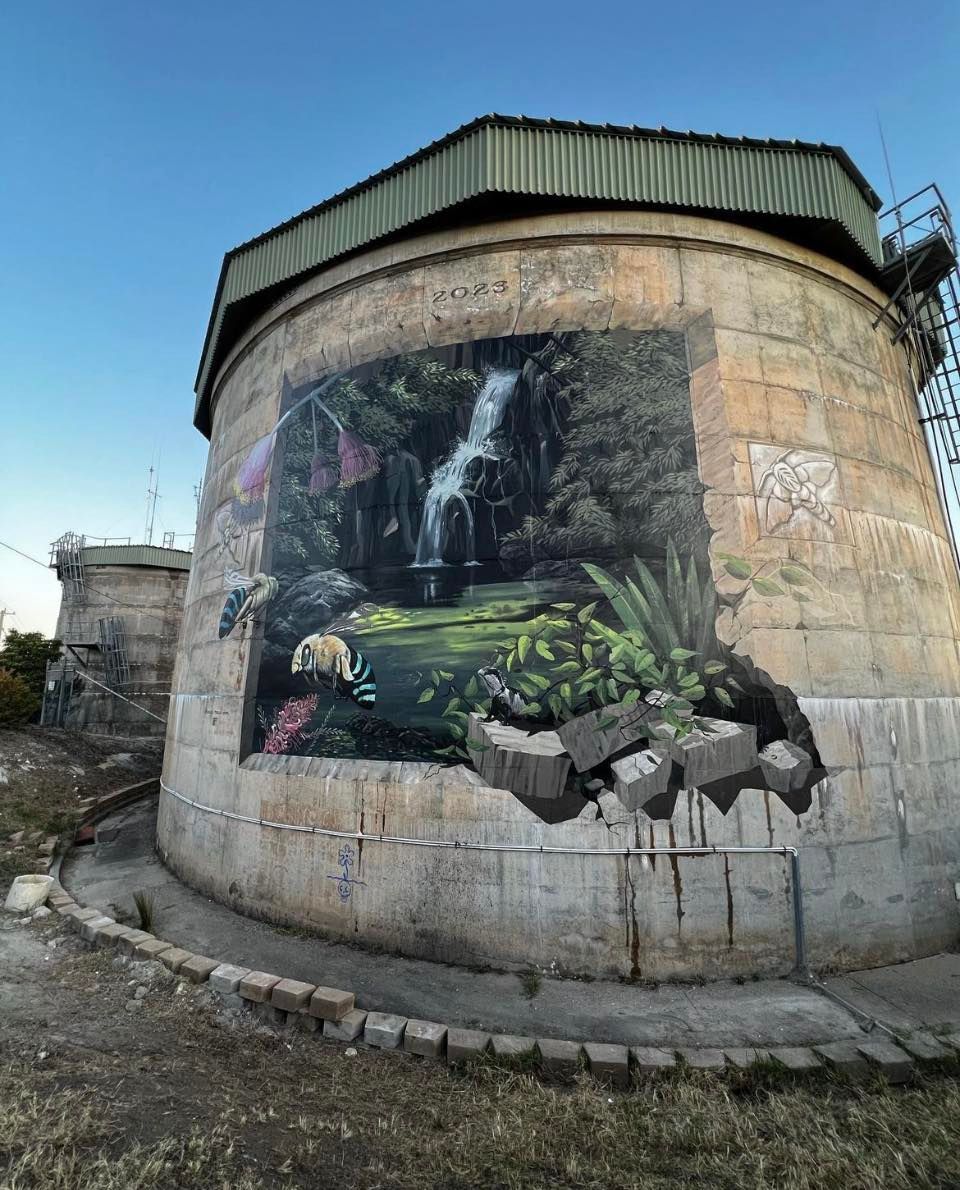 Oxley Lookout Water Tank Art, Australian Silo Art Trail