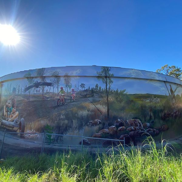 Middlemount water tank art, Australian silo art trail