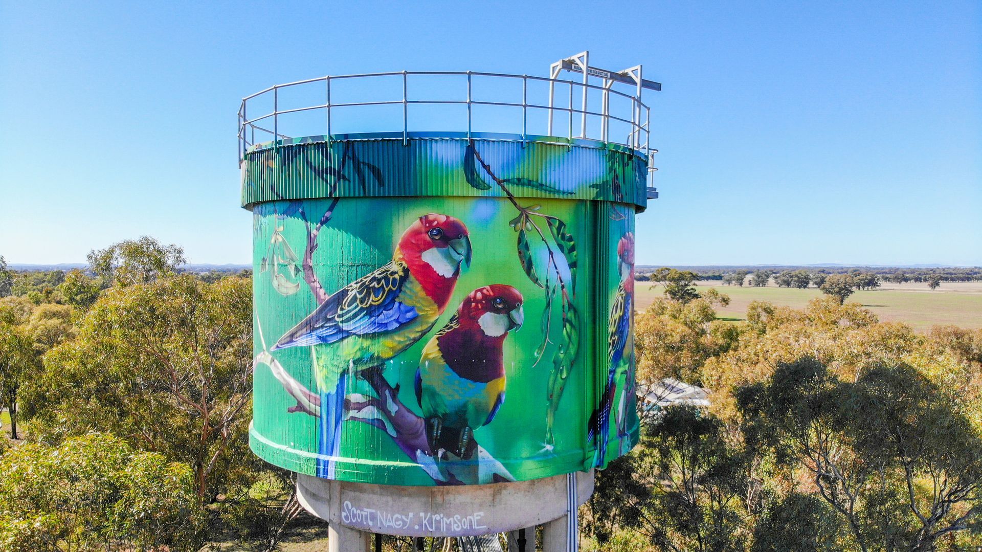 Milbrulong Water Tower Art, Australian Silo Art Trail