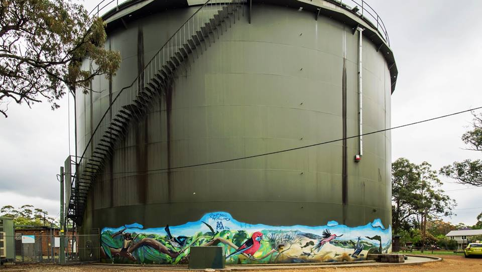 Australian Silo Art Trail, New South Water Water Tower Art,  Mt Riverview  Water Tower Art