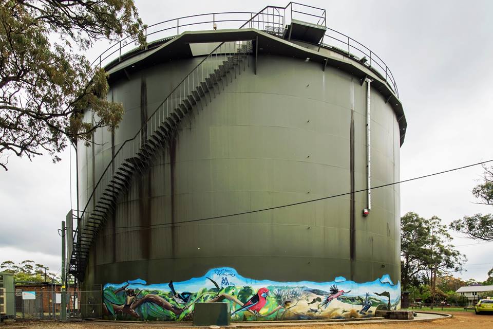 Mount Riverview Water Tank Art, Australian Silo Art Trail