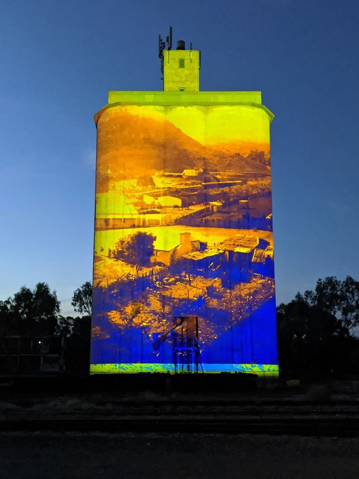 Quorn Silo Light Show, Australian Silo Art Trail