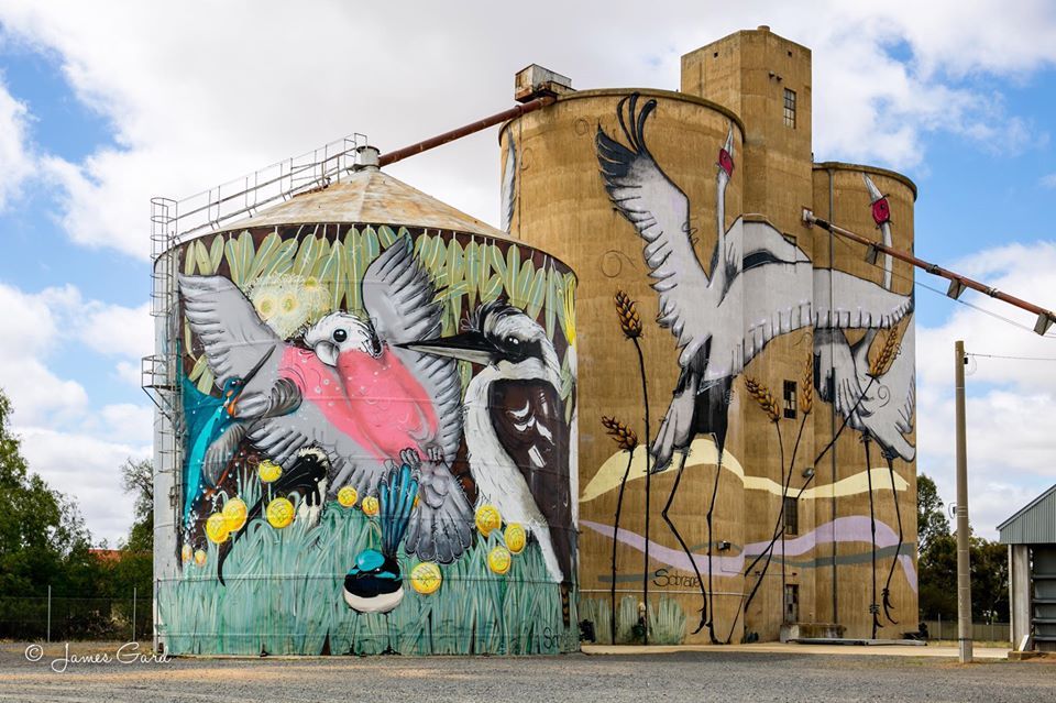 Australian Silo Art Trail, Silo Art, Water Tower Art, Sobane Simcock, Tungamah