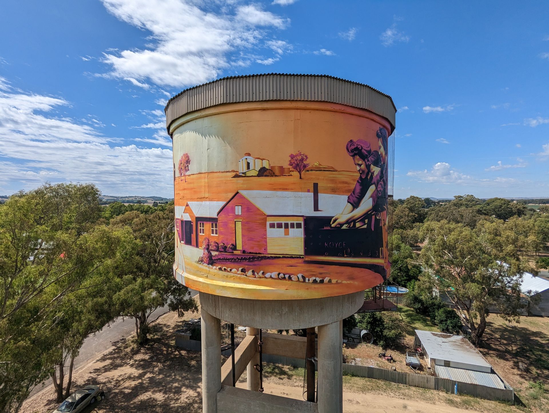 Uranquinty Water Tank Art, Australian Silo Art Trail