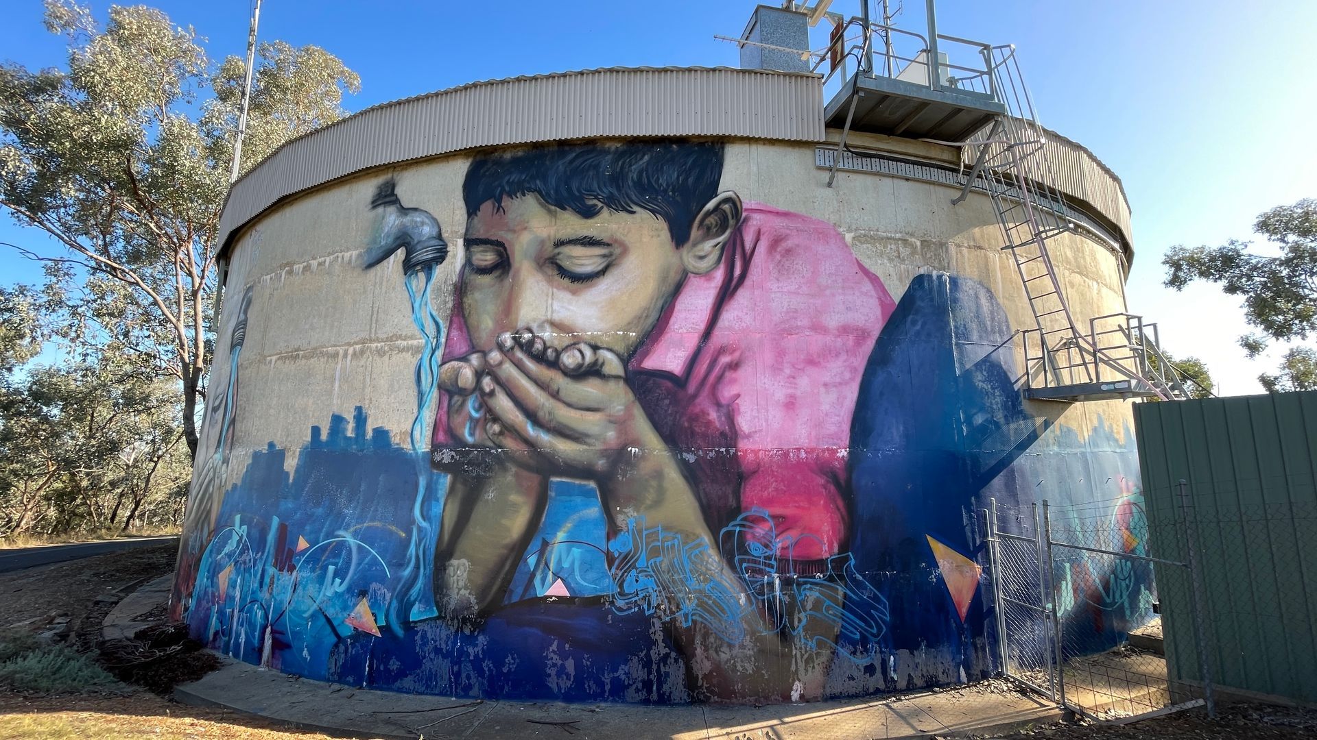 Willans Hill Water Tank Art, Australian Silo Art Trail