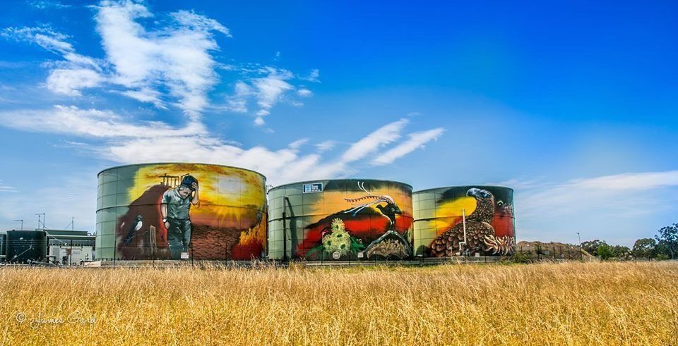 Australian Silo Art Trail, Silo Art, Water Tower Art, Joe Quilter, SNARL, Wilton