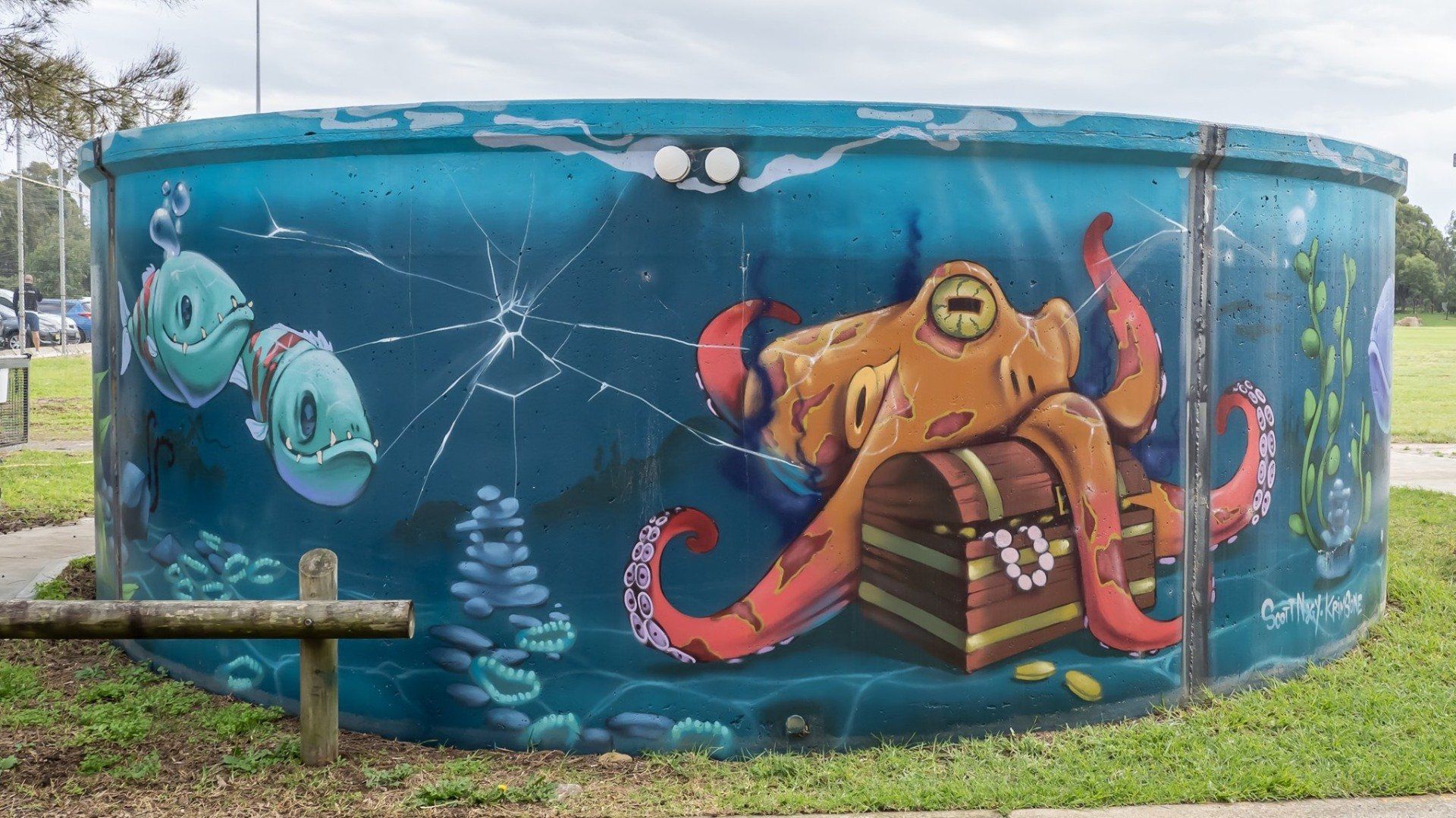 Woolooware Water Tank Art, Australian Silo Art trail