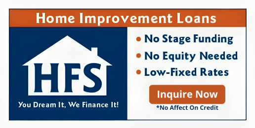 A sign that says home improvement loans on it