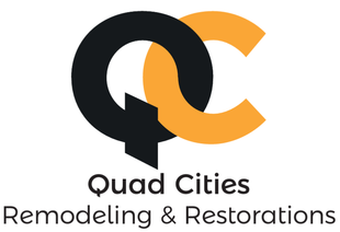 A logo for quad cities remodeling and restorations