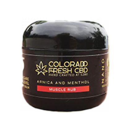 A jar of colorado fresh cbd arnica and menthol muscle rub