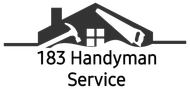 Logo for "183 Handyman Service": house silhouette with tools. Text below: "183 Handyman Service".