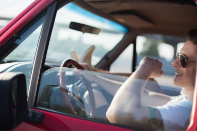 Insurance — Man Riding a Red Vehicle in Walnut, CA 