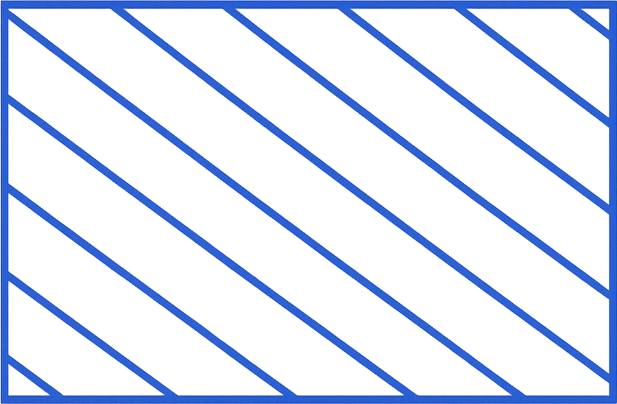 Blue rectangle filled with diagonal blue lines.