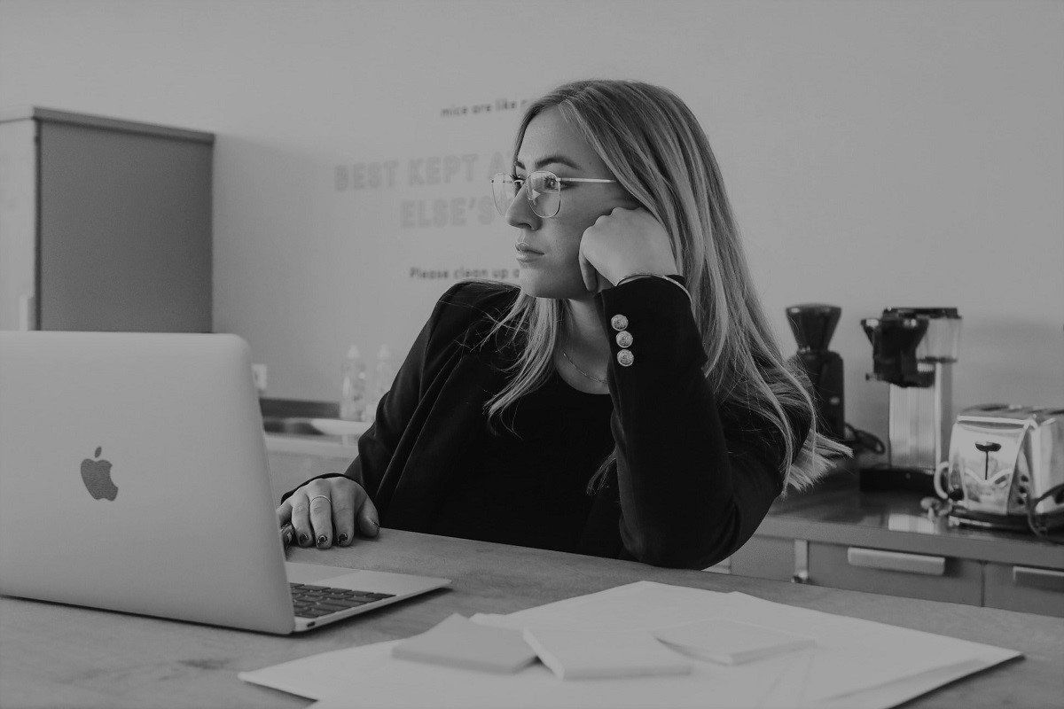 Woman writing CV