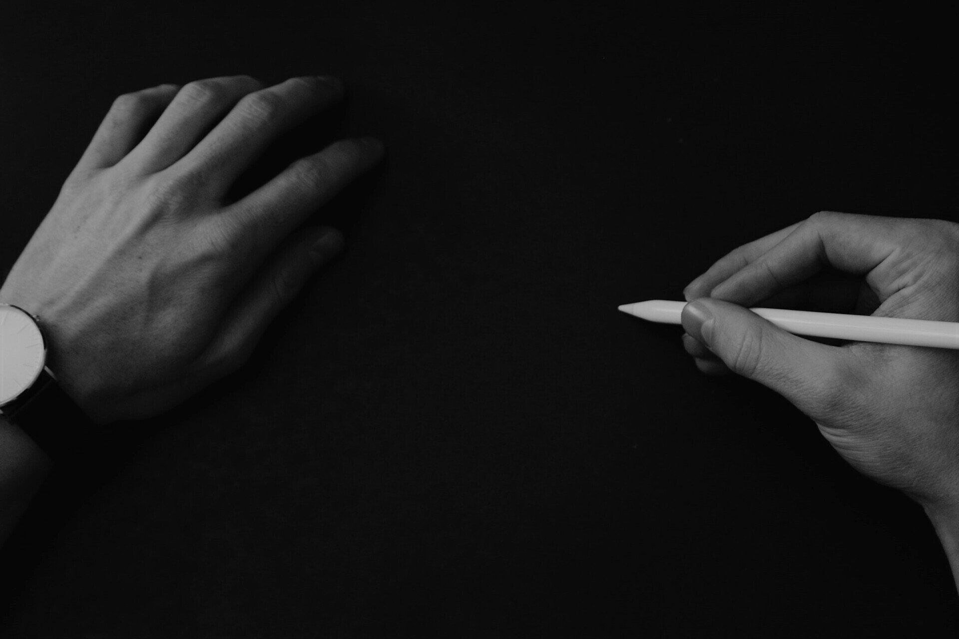 Hands ready to start writing