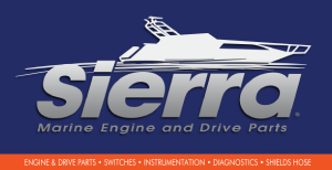 A logo for sierra marine engine and drive parts