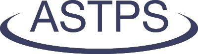 ASTPS logo with dark blue text and arcs.