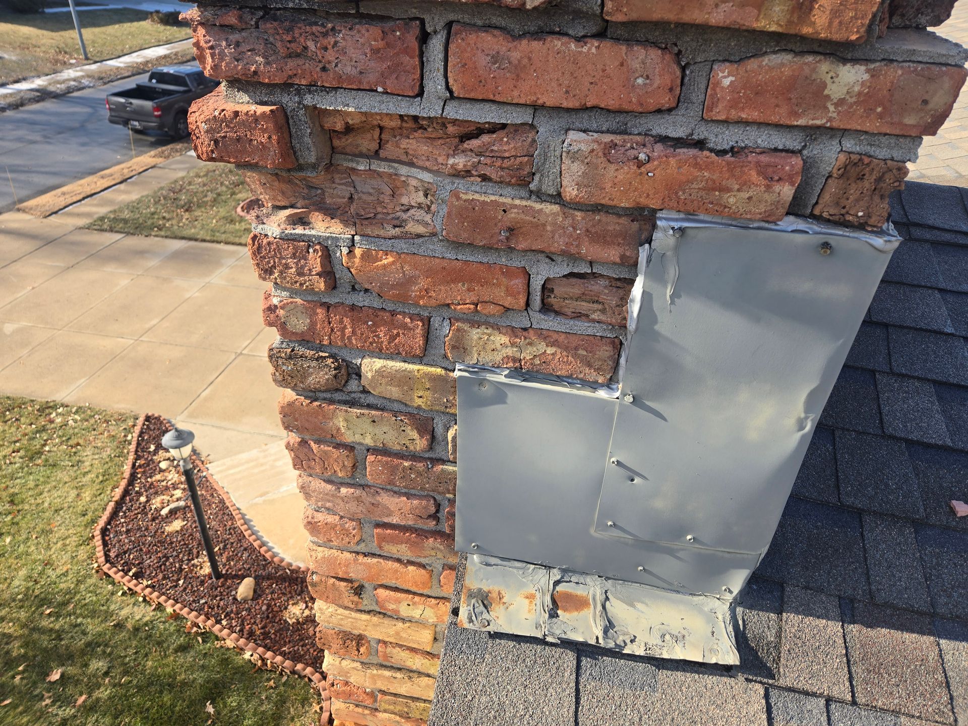 Masonry work chimney repair