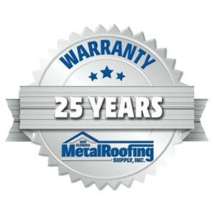 Logo: 25-year warranty seal for South Florida Metal Roofing Supply, Inc.