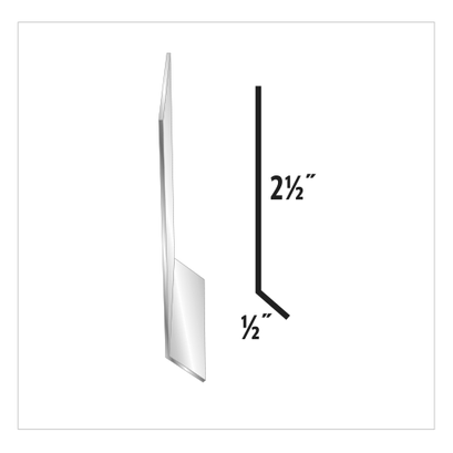 Diagram of a metal edge trim, with a 2 1/2
