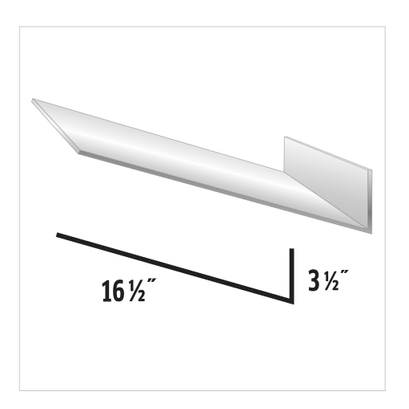 Metal flashing with dimensions: 16 1/2