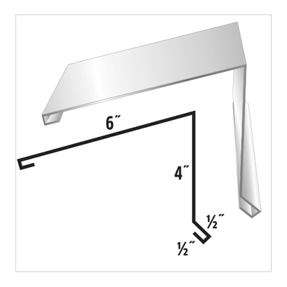 Metal corner flashing piece with 6