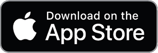 Apple App Store download badge on black background with white Apple logo and text