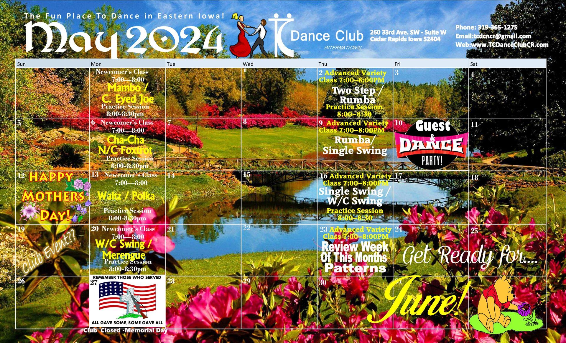 a calendar for march 2024 with patrick 's day on it - Cedar Rapids, IA - TC Dance Club Intl