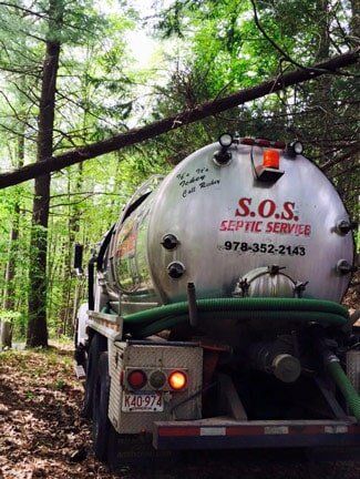 Back view of SOS septic truck | SOS Septic Service | Georgetown, MA