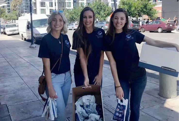 Del Mar Dental staff donating supplies outside.