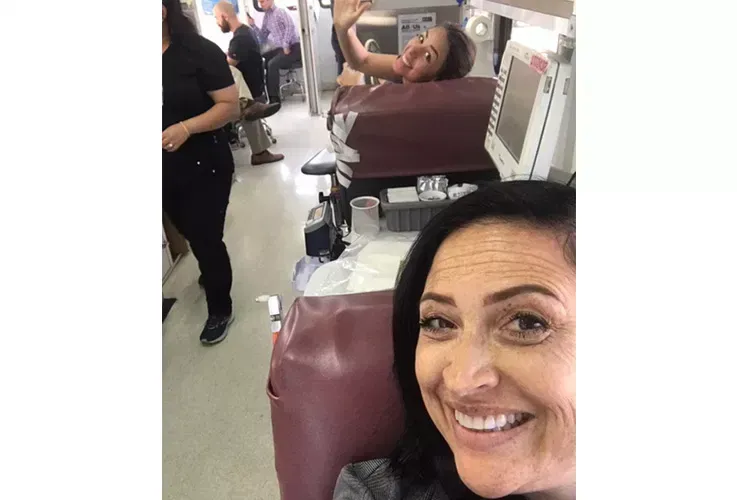 our dental staff members giving blood.