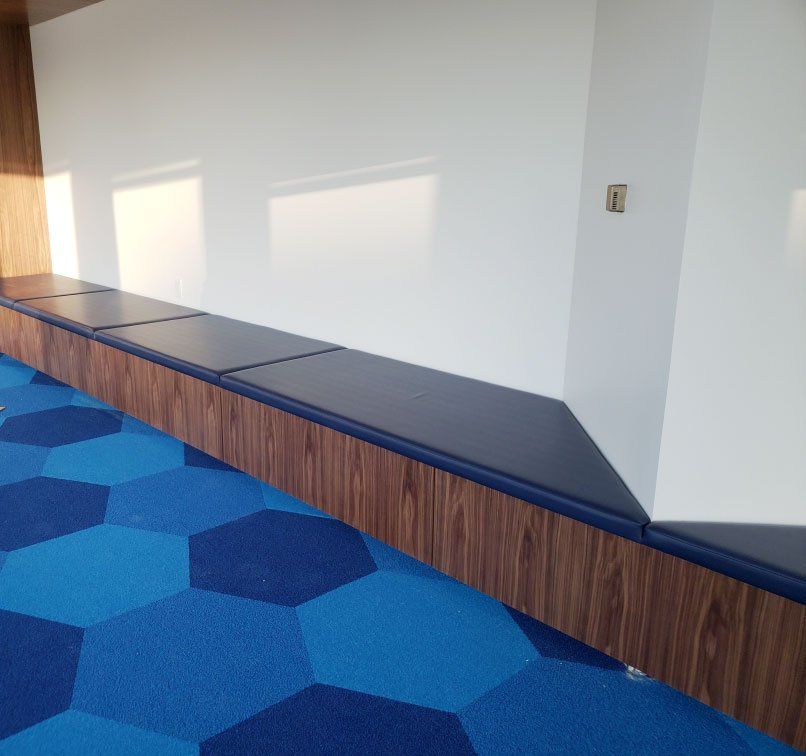 Angled wall banquettes CU Design Dallas