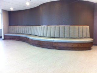Curved wall banquette seating CU Design Dallas