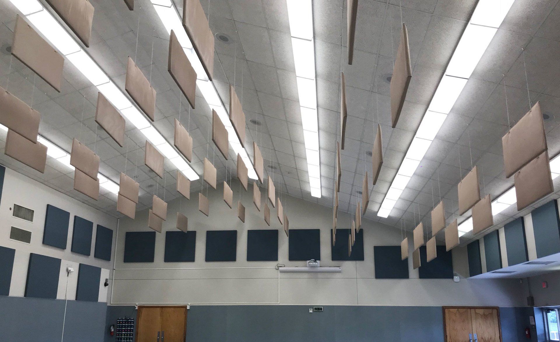 school gymnasium acoustical wall panels CU Design Dallas
