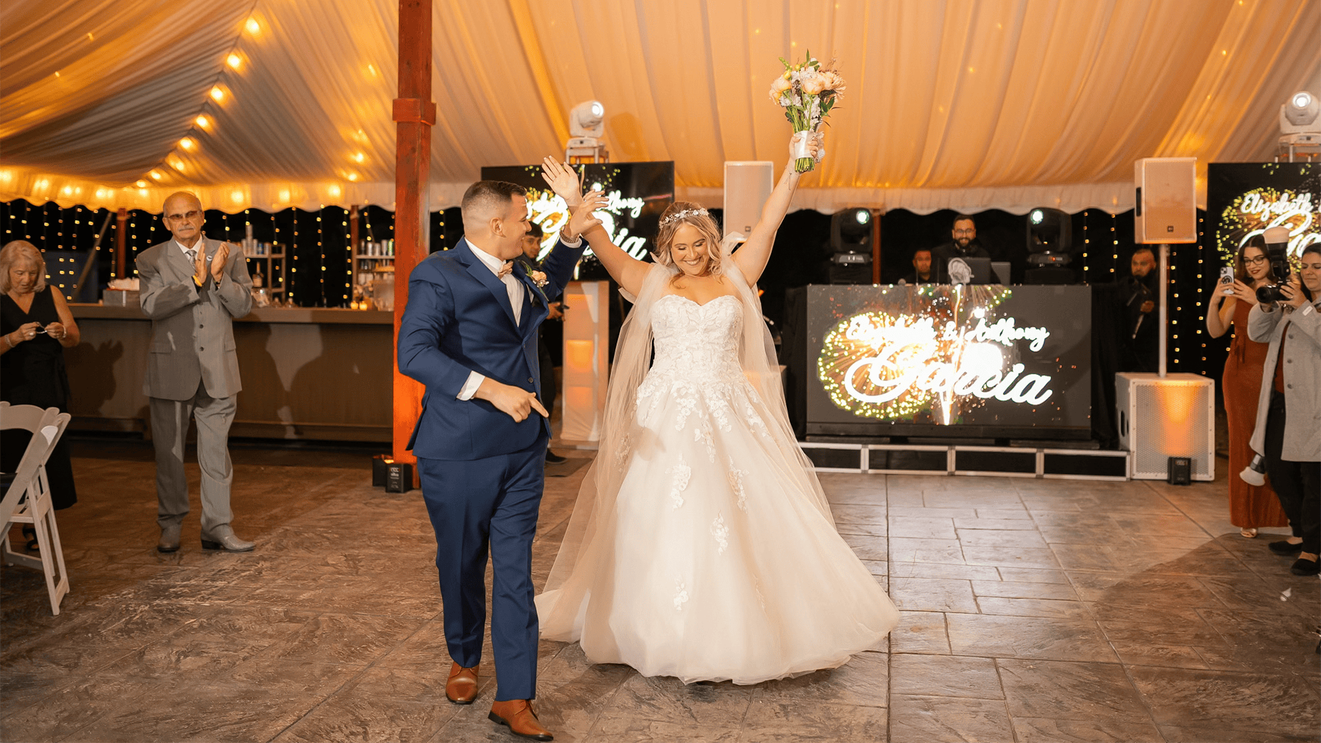 Happy Wedding Couple at their reception