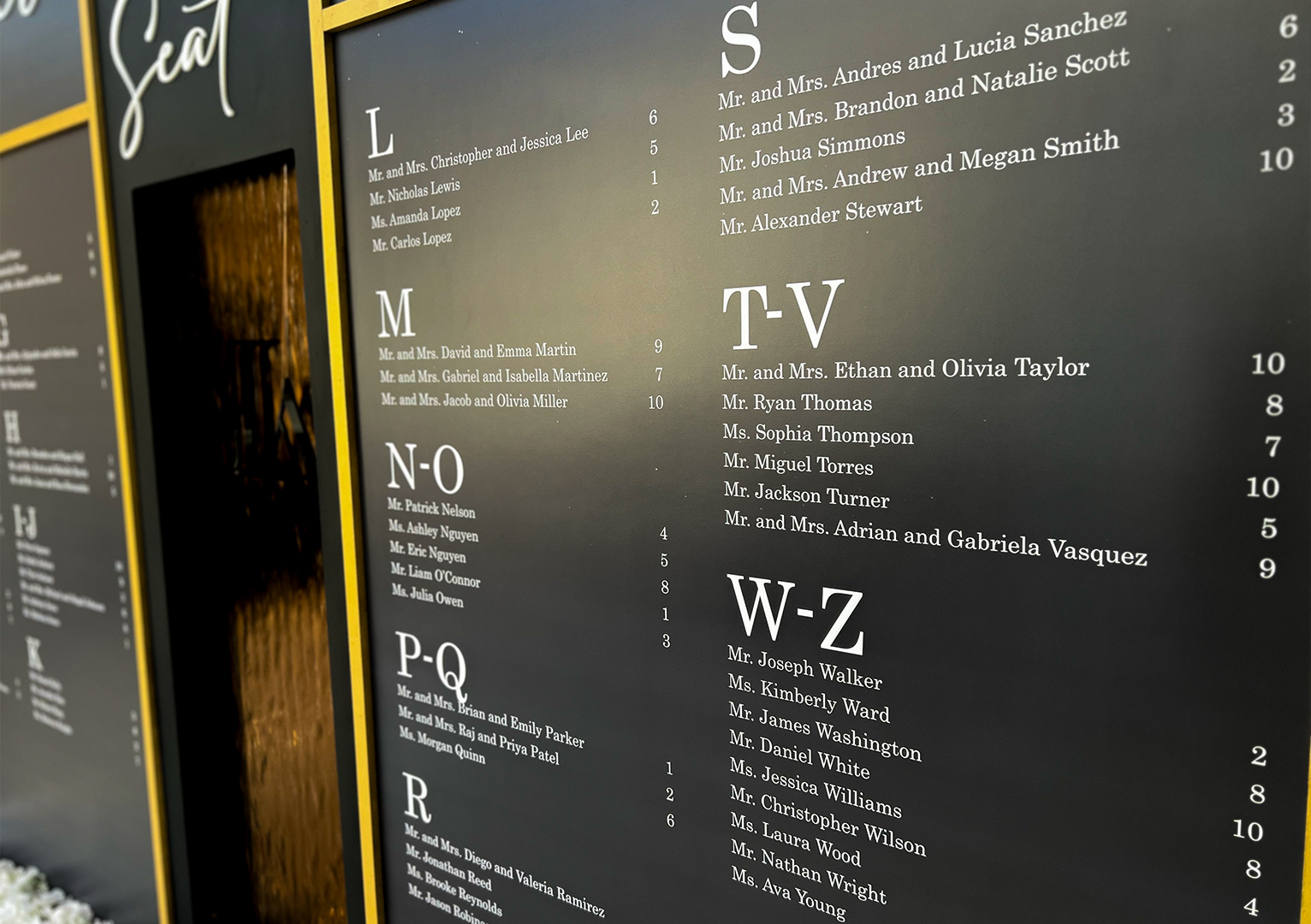 Custom Wedding Seating Chart