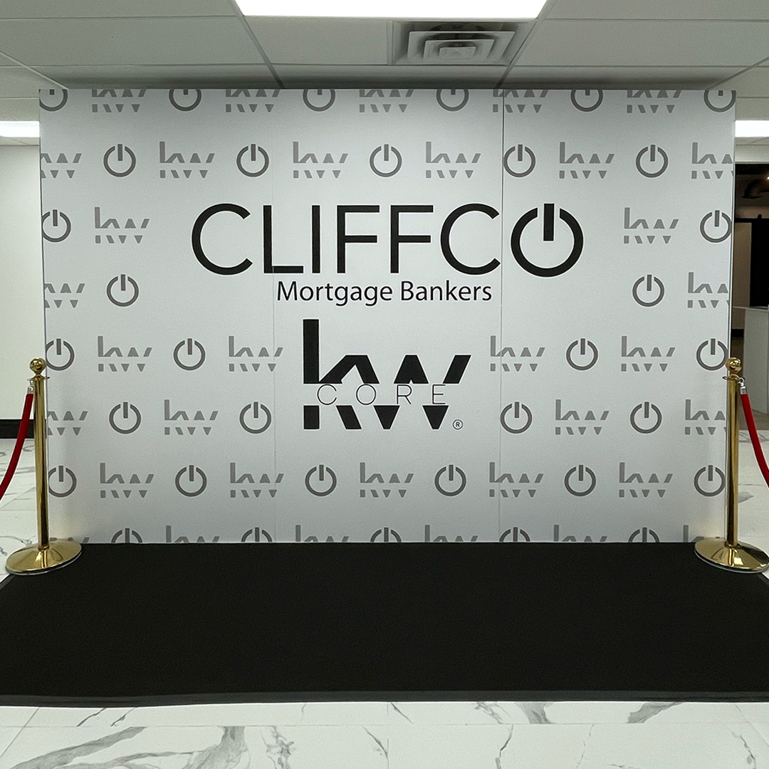 Custom Branded Wall for Cliffco Mortgage Bankers