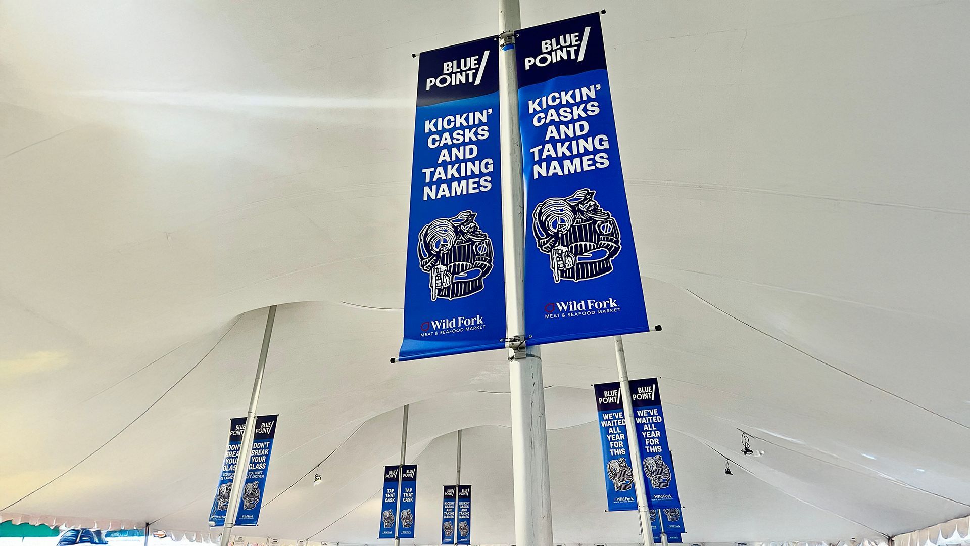 Custom hanging lamp-post banners