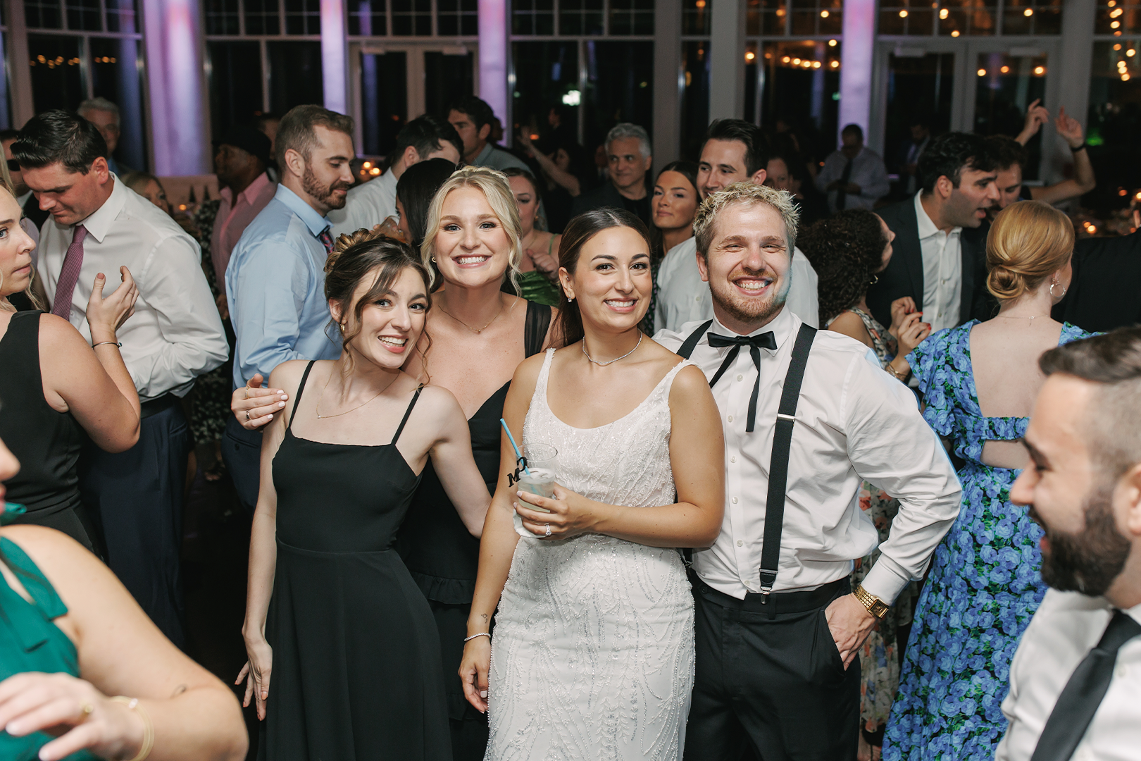 wedding guests dancing