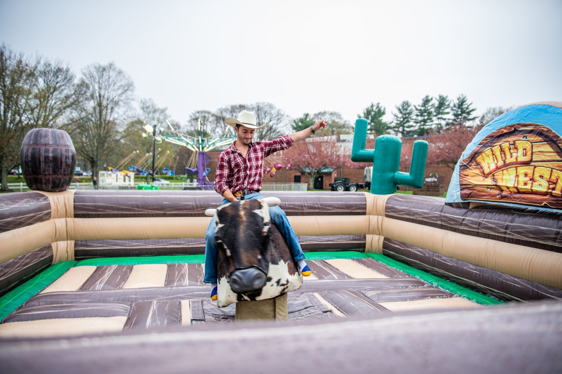 Outdoor Inflatable mechanical bull ride