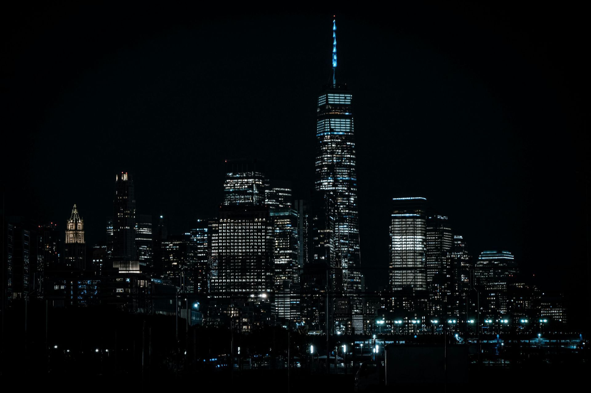 New York City nighttime skyline