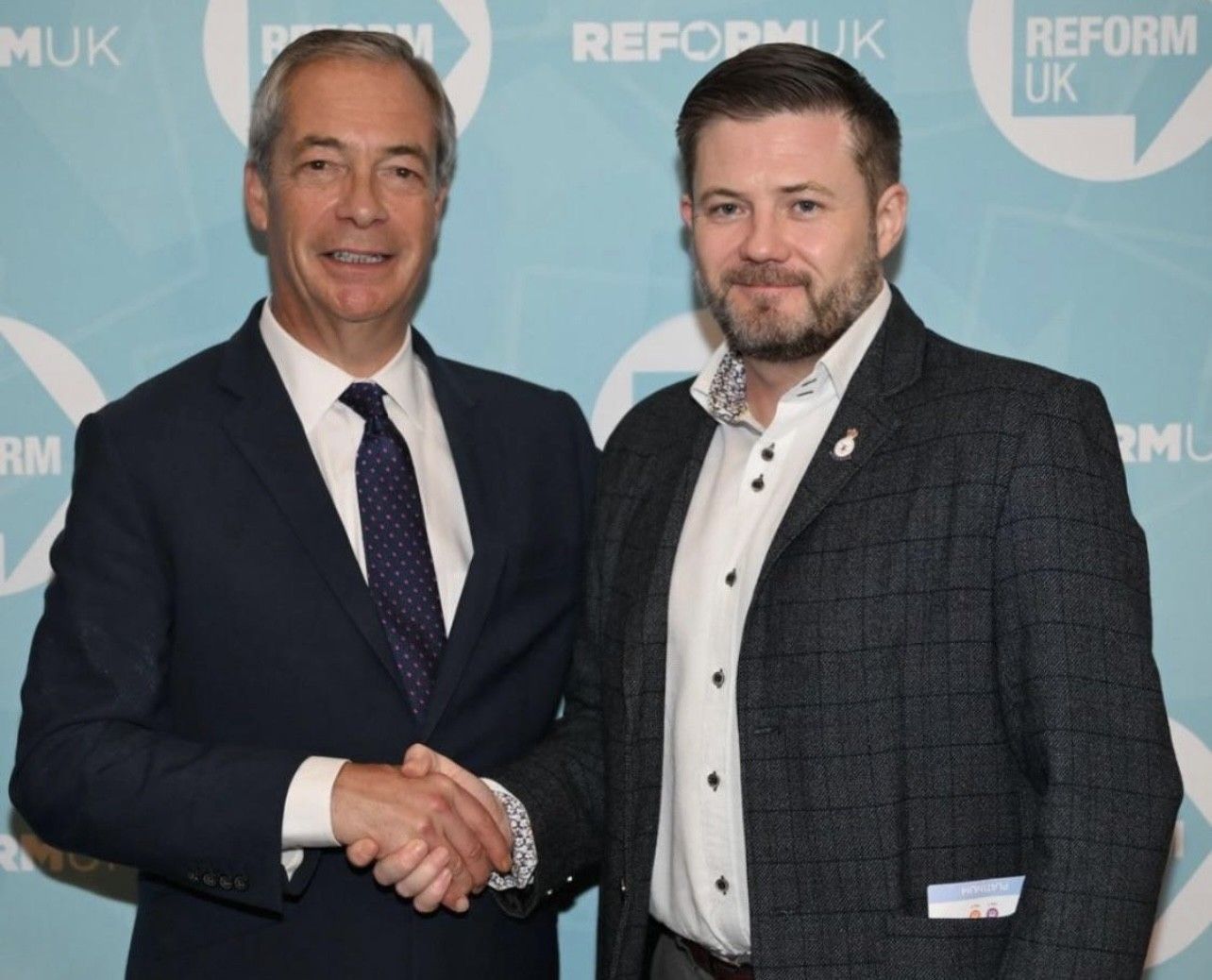 Nigel Farage MP with Steve Kelly Chairman of Ladywood branch of Reform UK