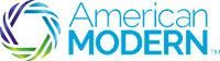 A logo for american modern with a rainbow of colors